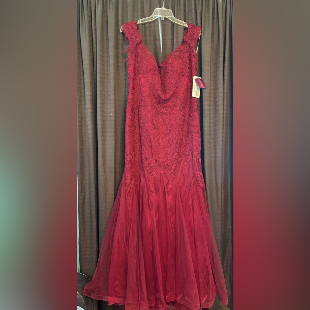 Prom Dress - Burgundy Lace